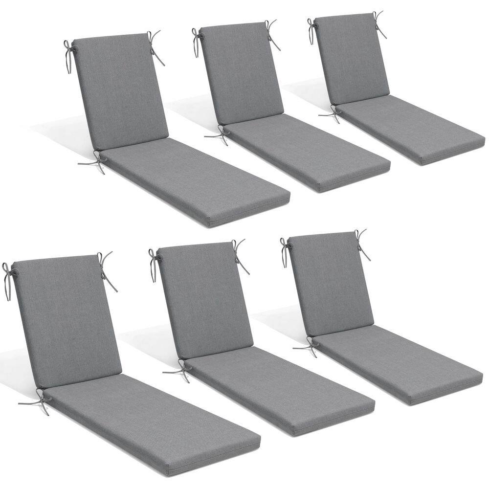 80 in. x 23 in. x 2.75 in. Patio Chaise Lounge Cushion in Light Gray 6-Piece Replacement Outdoor Chair Cushion w/ Zipper price history on PriceWatchPro