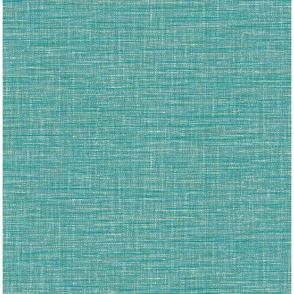 A-Street Prints Exhale Teal Faux Grasscloth Teal Wallpaper Sample