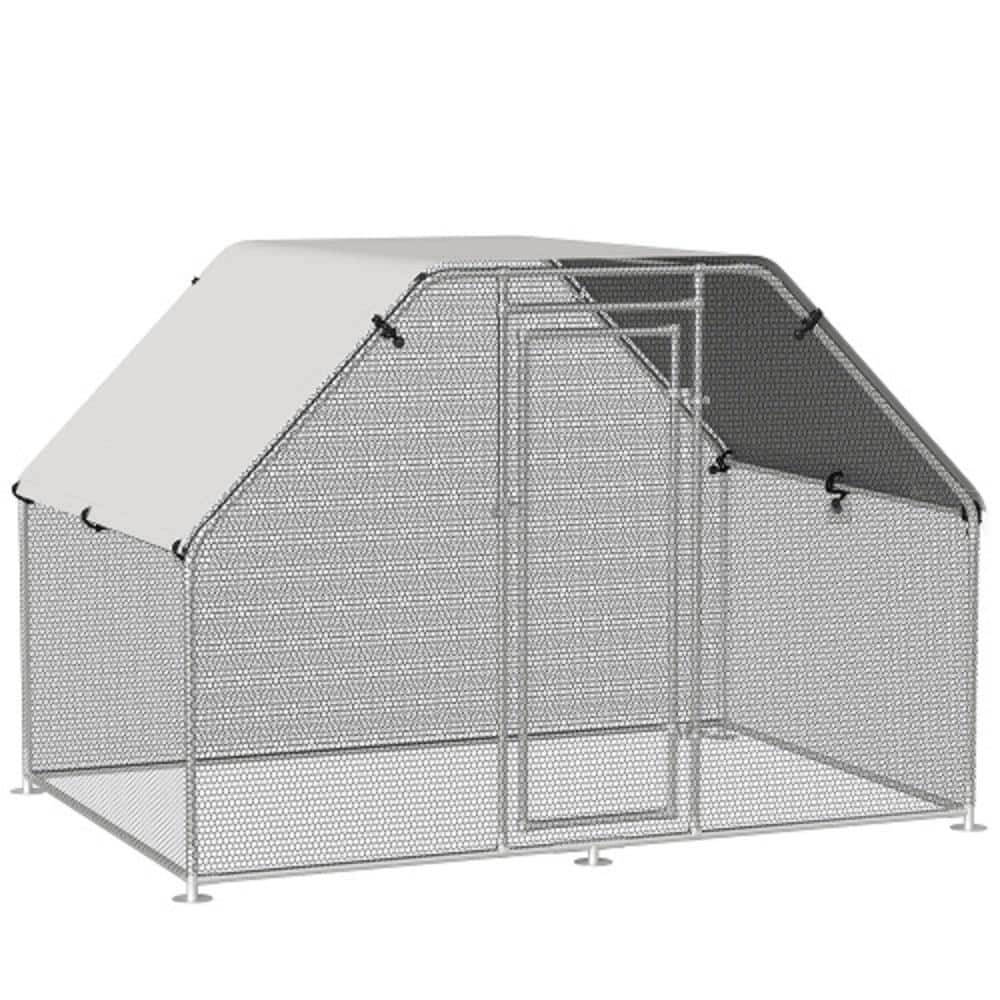 9.8 ft. x 6.6 ft. Metal Walk-in Hardware Cloth Flat Shaped Chicken Run Chicken Coop with Waterproof Cover price history on PriceWatchPro