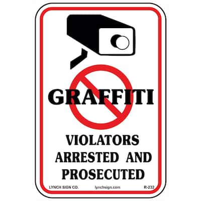 10 in. x 14 in. No Graffiti Sign Printed on More Durable, Thicker, Longer Lasting Styrene Plastic