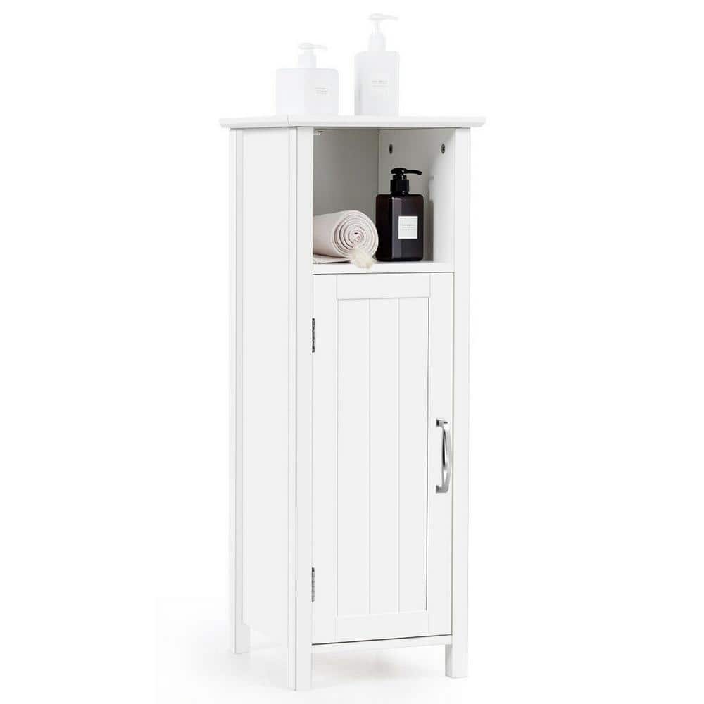 White MDF Freestanding Cabinet with Adjustable Shelf