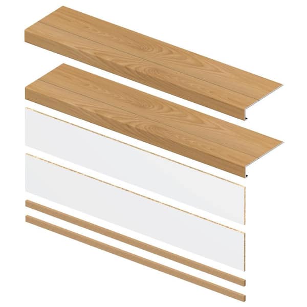 Smyrna Cypress 8mm x 46in x 12in Exact Match Large Square Nose Stair Tread + Riser Combo Kit (2-Pack)