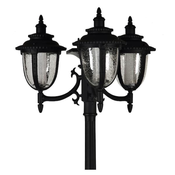 Sunray Hannah 3 Light Outdoor Black, Outdoor Lamp Post Lights Replacement Parts