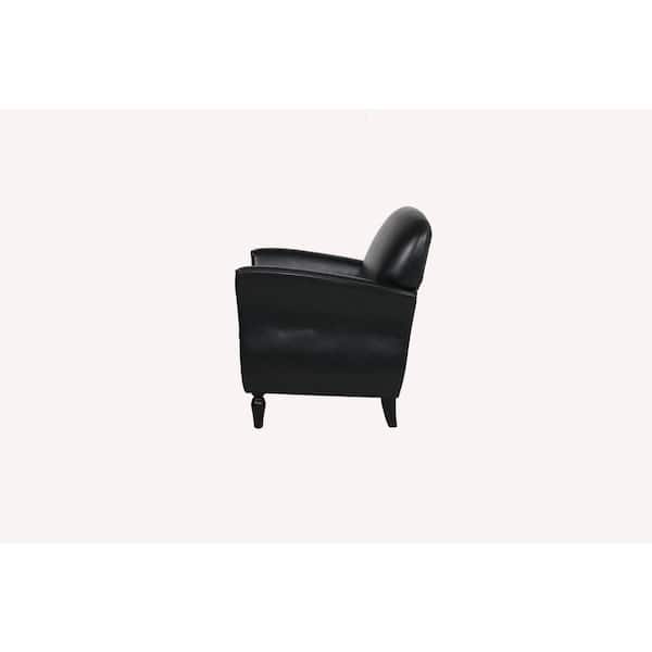 Black Faux Leather Accent Chairs For Living Room A812-ACCEN-BLAC - The Home  Depot