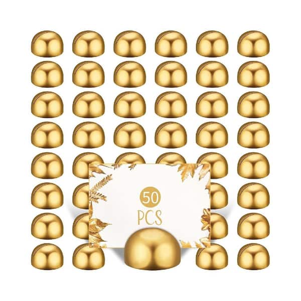 2 in. x 1 in. Gold Wood Napkins Table Number Holder Round Place Card Holders (Set of 50)