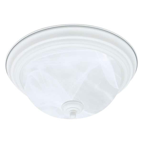 Thomas Lighting 2-Light Textured White Ceiling Flush Mount