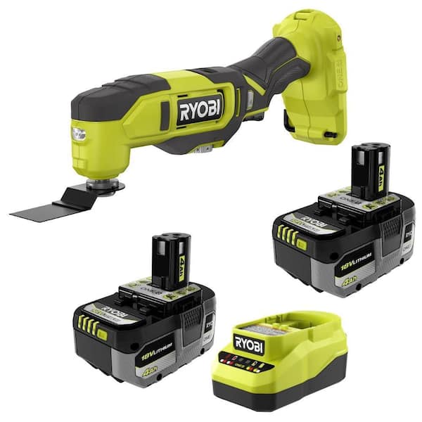 ONE+ 18V Lithium Starter Kit w/ (2) 4.0 Ah Batteries & Charger w/ ONE+ 18V Cordless Oscillating Multi-Tool