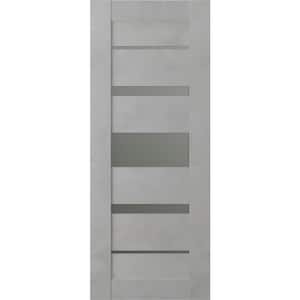 Vona 07-03 18 in. x 80" No Bore Solid Core 5-Lite Frosted Glass Light Urban Finished Wood Composite Interior Door Slab