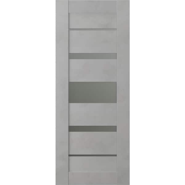 Belldinni Vona 30 in. x 80 in. No Bore Solid Core 5-Lite Frosted Glass Light Urban Finished Wood Composite Interior Door Slab