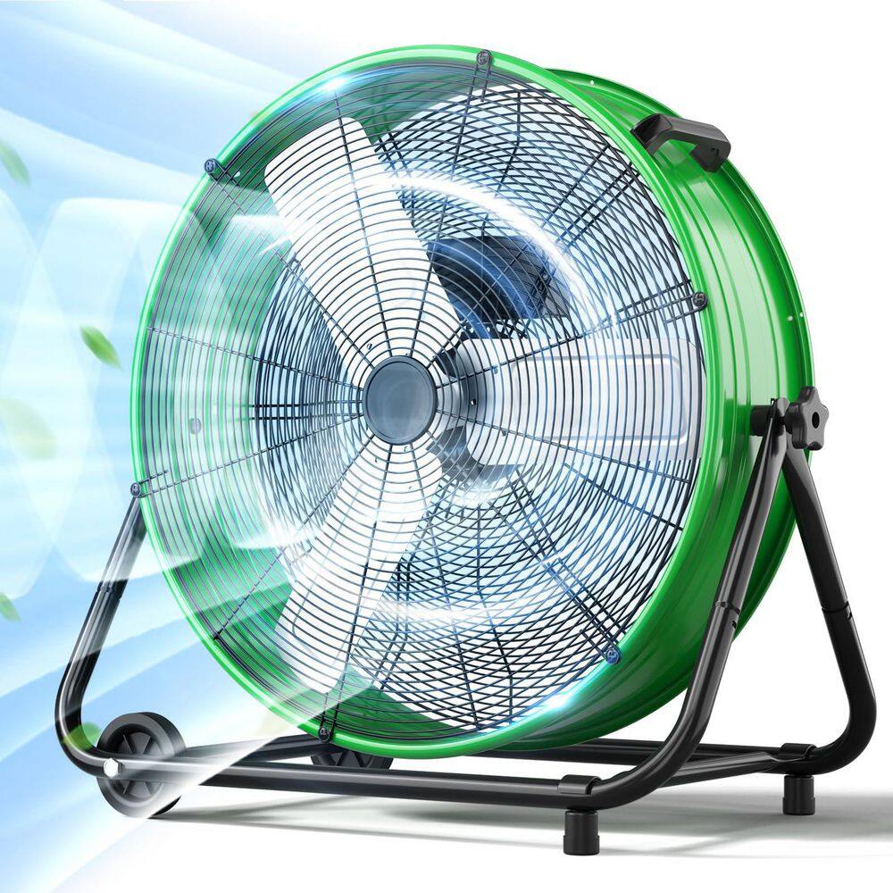 24 in. High-Velocity 3-Speed Industrial Drum Fan with Wheels and Adjustable Tilt in Green price history on PriceWatchPro