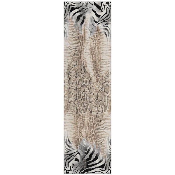 Chantille Machine Washable Indoor/Outdoor Abstract ACN2276 Ivory 2 ft. 3 in. x 7 ft. 6 in. Runner Rug