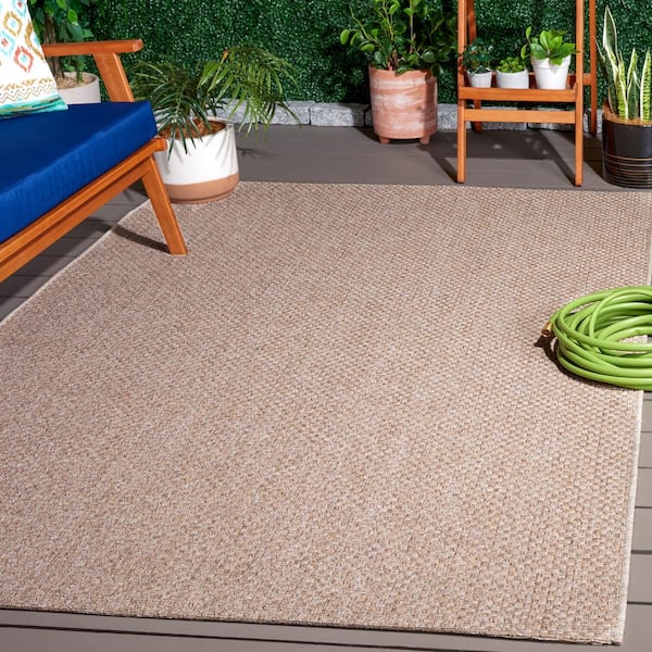 Sisal All-Weather Taupe  8 ft. x 10 ft. Solid Woven Indoor/Outdoor Area Rug