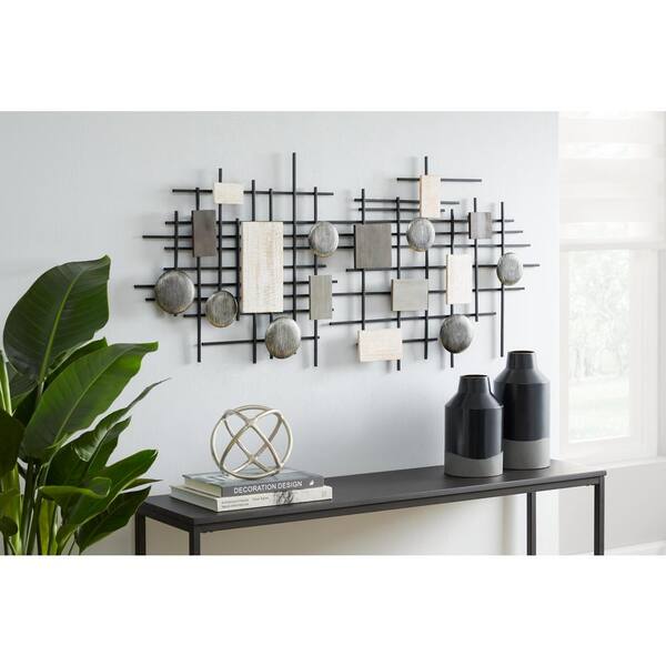 StyleWell Modern Metal and Wood Dimensional Wall Art (48 in. W x