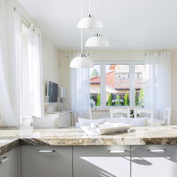 Tribeca 3-Light Chrome and White Cascading Pendant Light