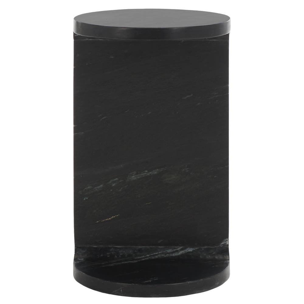 Melinda 12 in. White Round Marble End Table - thumbnail 10