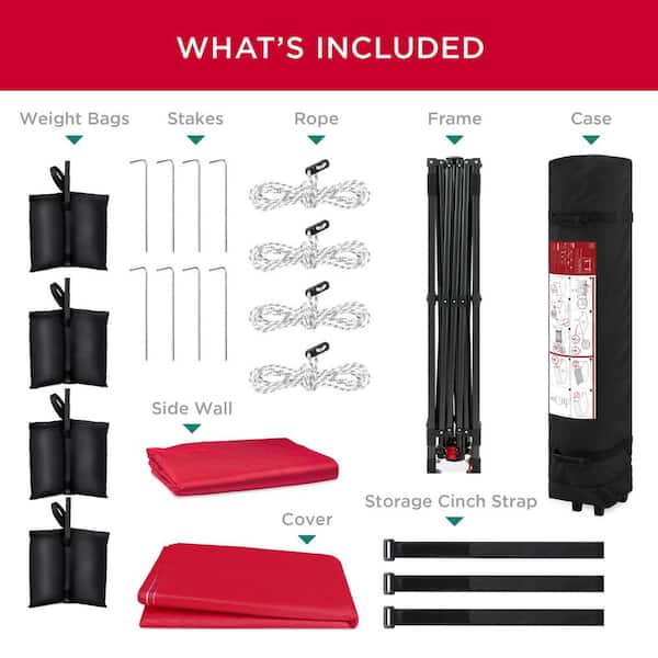 Best Choice Products 10 ft. x 10 ft. Red Easy Setup Pop Up