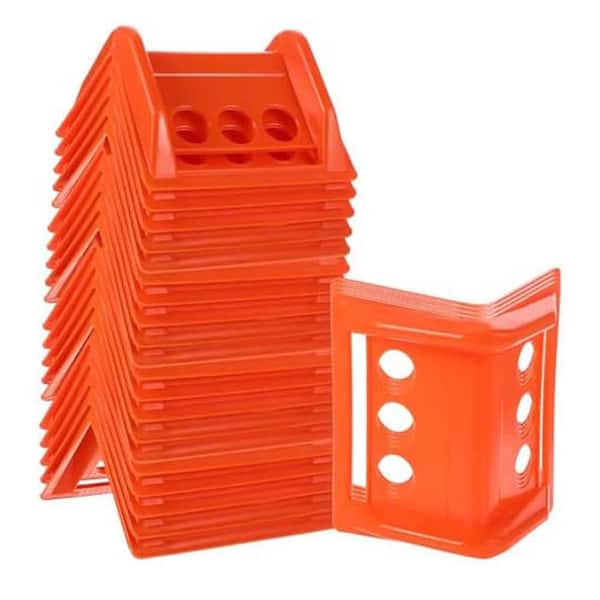 24-Pack Heavy Duty Flatbed Edge Corner Protector Strap Holder for Cargo Shipping 5.5 x 4.3 Durable Reusable Orange