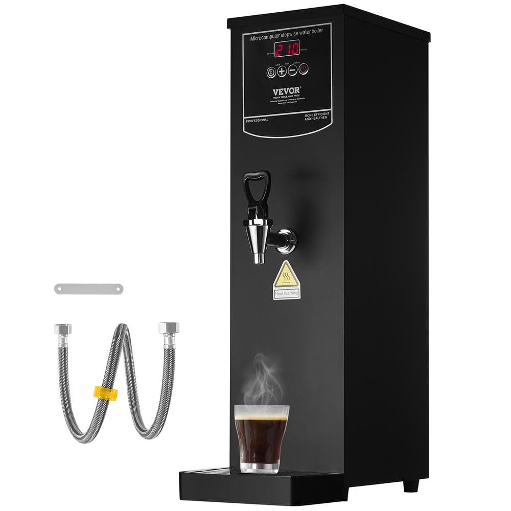 VEVOR Commercial Water Boiler, Electric Kettle 200 Cups Dispenser with 316 Stainless Steel Heating Tube, 1500-Watt, 15L, Black