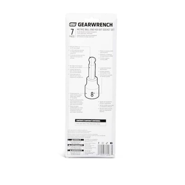 RT-162086‼️ GEARWRENCH 3/8 in. Drive Metric Hex Bit Socket Set with Socket