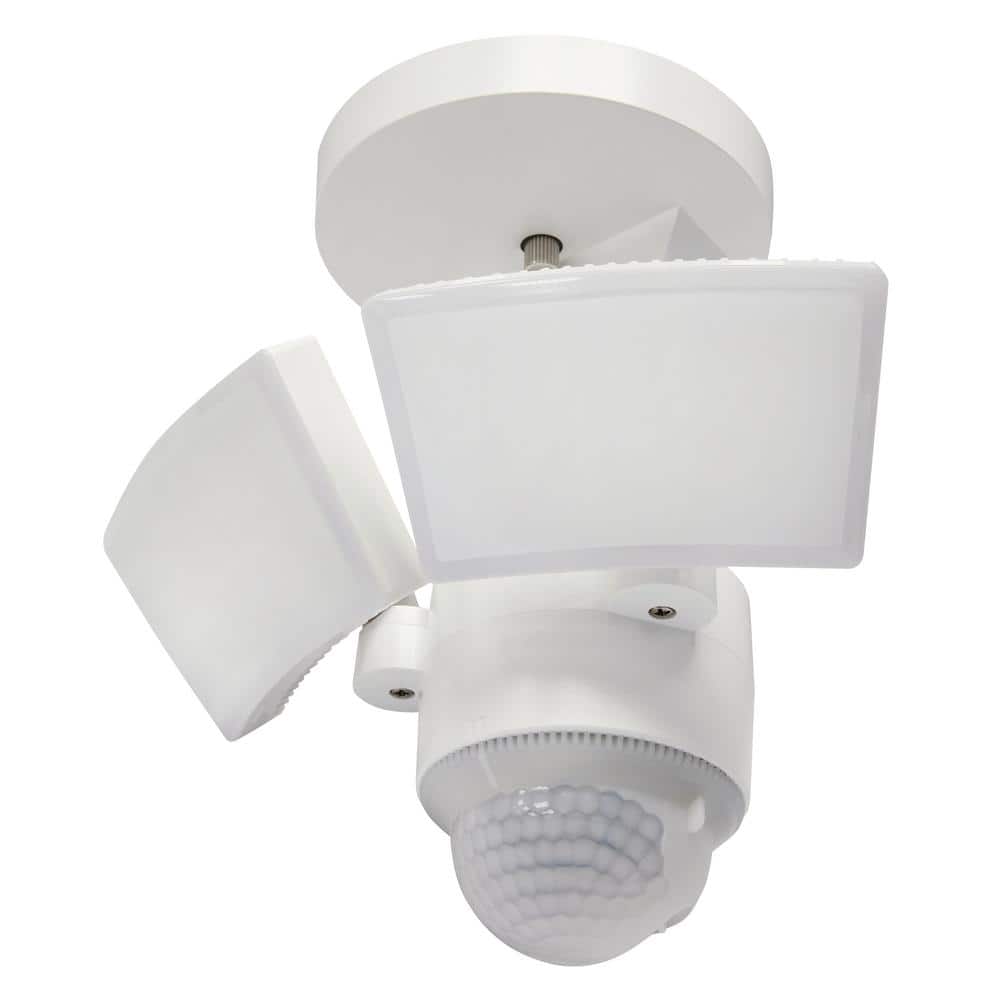 LM-1811-WH, 75-Watt, 1100 Lumens, 180-Degree, White, Motion Sensing Dusk to