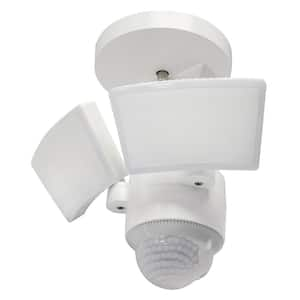 LM-1811-WH, 75-Watt, 1100 Lumens, 180-Degree, White, Motion Sensing Dusk to Dawn, Integrated LED, Flood Light, Each