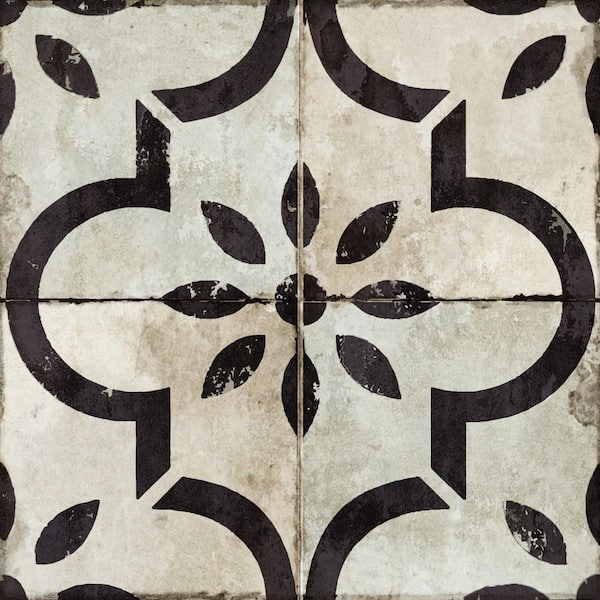 MI ALMA 12 in. x 12 in. Grey and Black R42 Vinyl Peel and Stick Tile (24 Tiles, 24 sq.ft./pack)