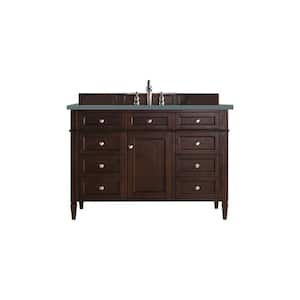 Brittany 48.0 in. W x 23.5 in. D x 34 in. H Bathroom Vanity in Burnished Mahogany with Cala Blue Quartz Top