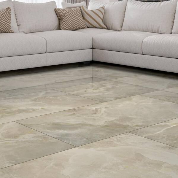 MSI Aura Almond 24 in. x 48 in. Polished Porcelain Floor and Wall