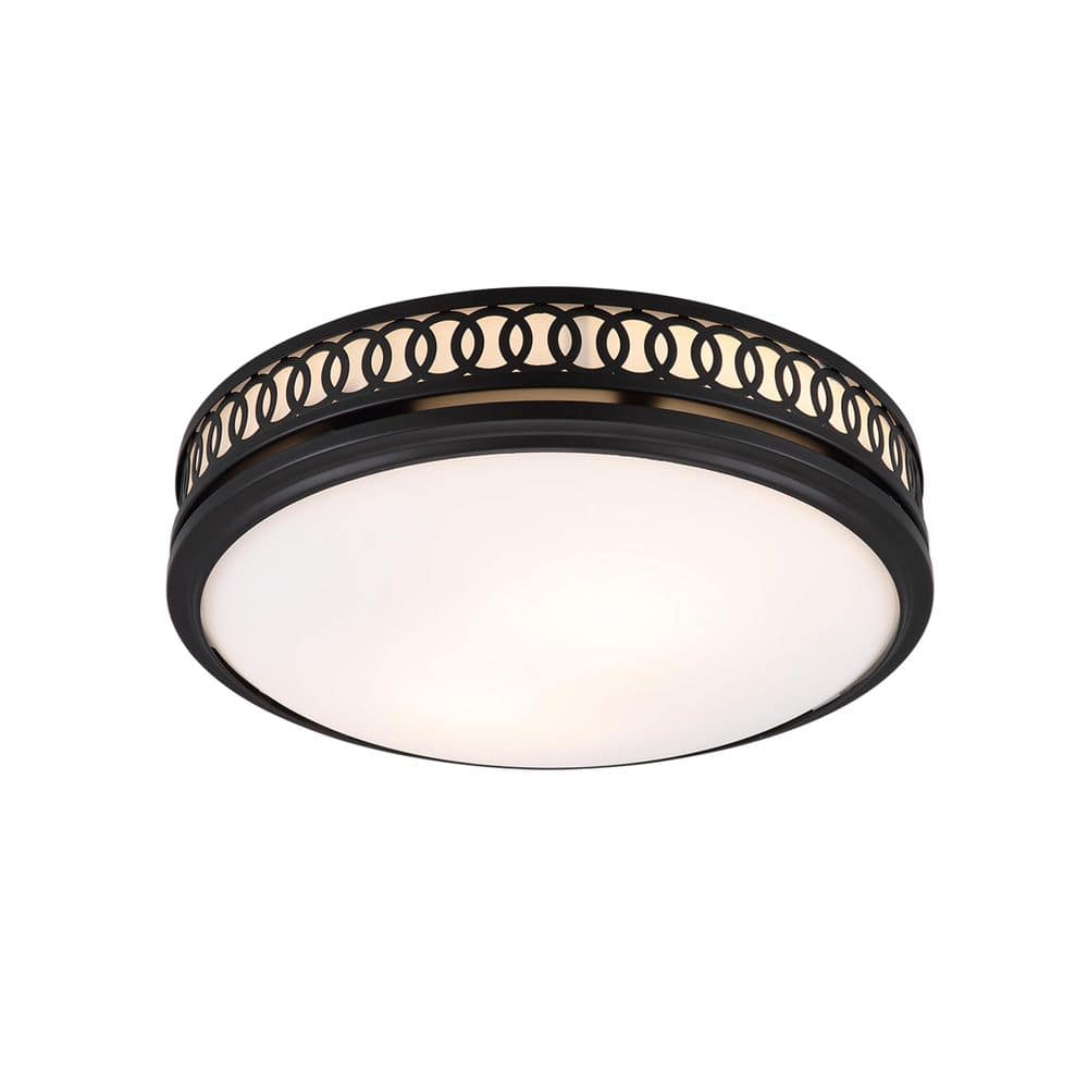 Matte Black Round LED Bathroom Exhaust Fan with Frosted Glass