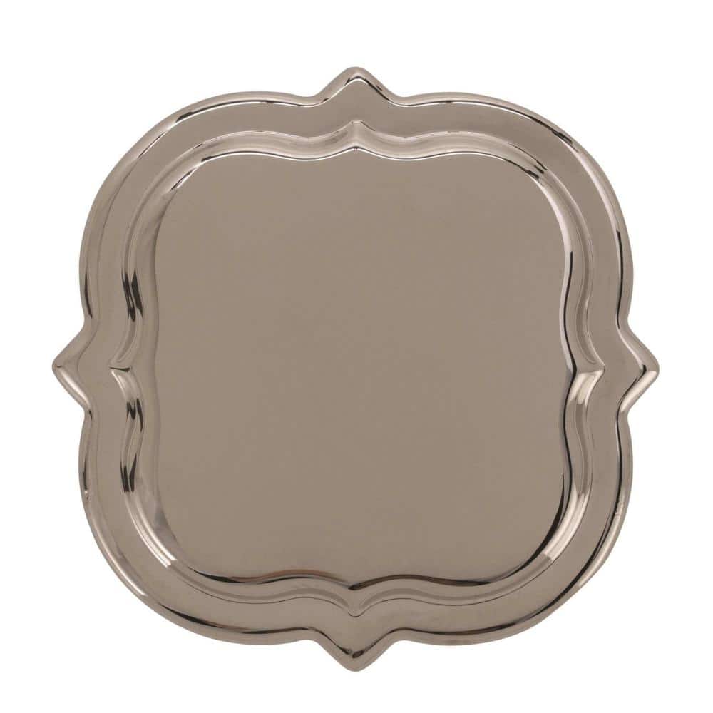 Polished Nickel Square Cabinet Knob with Mounting Hardware