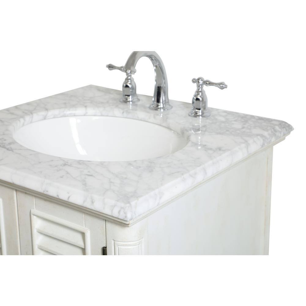 Antique White Marble Top Single Bathroom Vanity