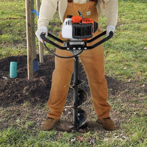 Post Hole Digger, 43cc 1250W Auger Post Hole digger, Gas Powered Earth Digger with 8 in. Earth Auger Drill Bit