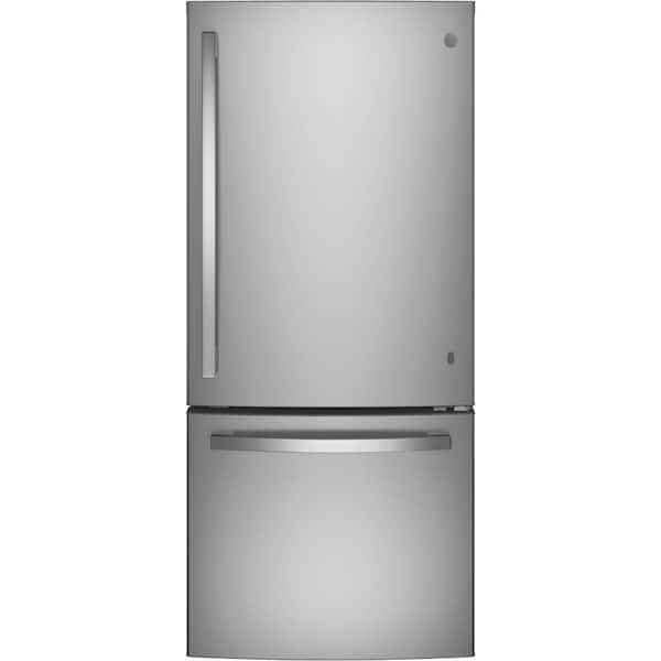 GE 21.0 cu. ft. Bottom Freezer Refrigerator in Fingerprint Resistant Stainless Steel, Standard Depth ENERGY STAR