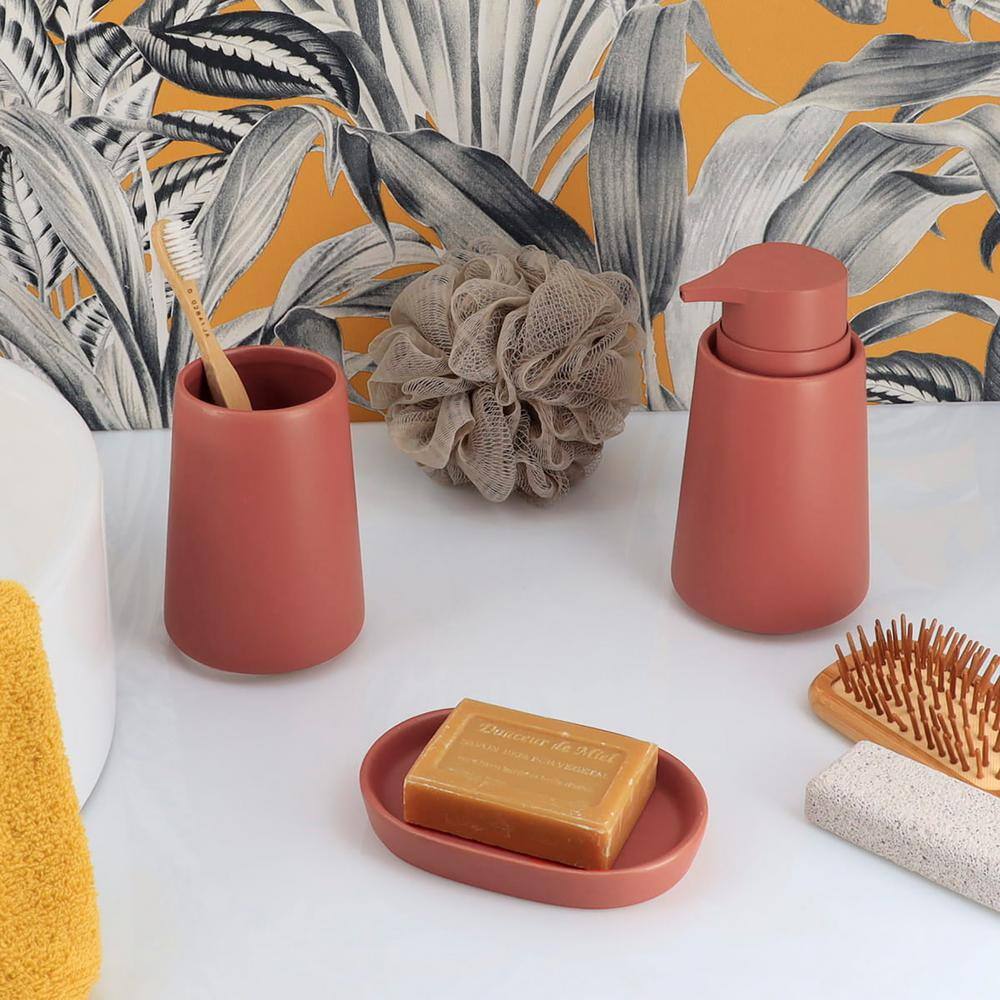 Terracotta Oval Ceramic Freestanding Soap Dish