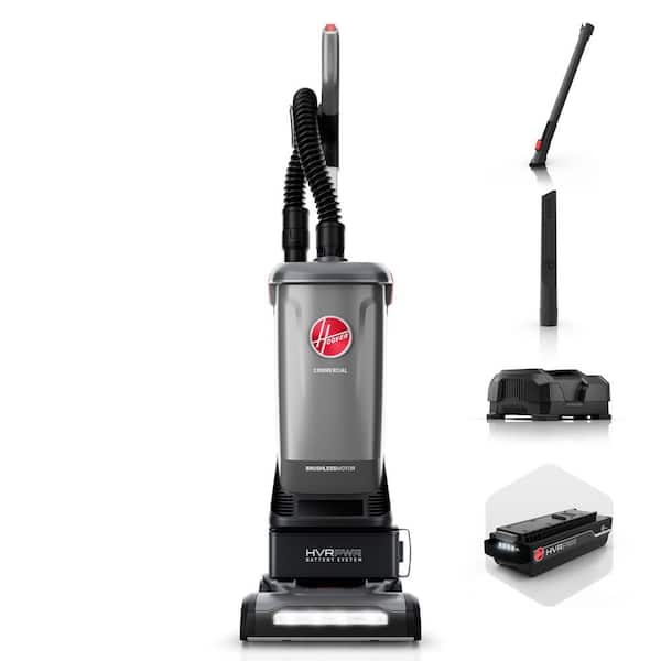 Commercial HVRPWR Cordless 40V Bagged HEPA 5.5 Quart 12-Inch Upright Vacuum for Carpet and Hardfloor in Grey (Kit)
