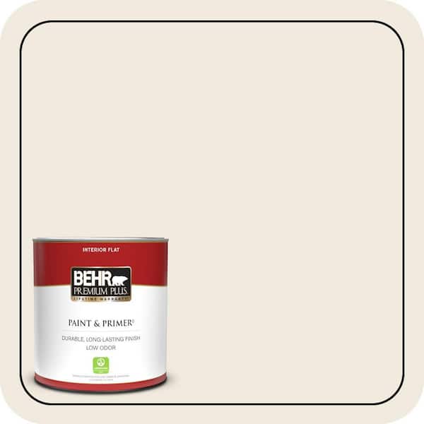 BEHR PREMIUM PLUS 1 qt. #W-B-710 Almond Cream Flat Low Odor Interior Paint & Primer