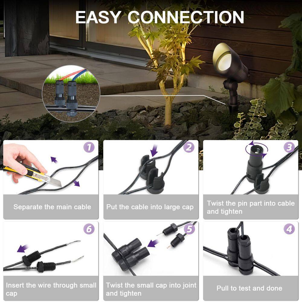 Bronze 4-Pack Low Voltage LED Landscape Spotlights