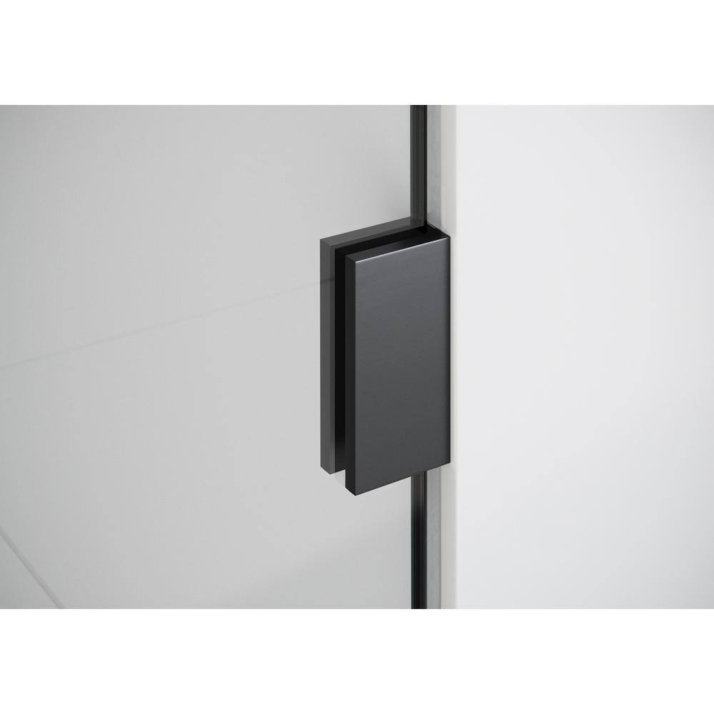 Vela 38 in. x 78 in. Frameless Glass Shower Panel with Matte Black Hardware