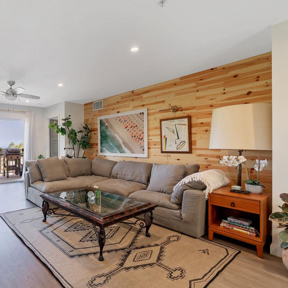 Blonde Pine Peel and Stick Wooden Wall Panels, 42" Length