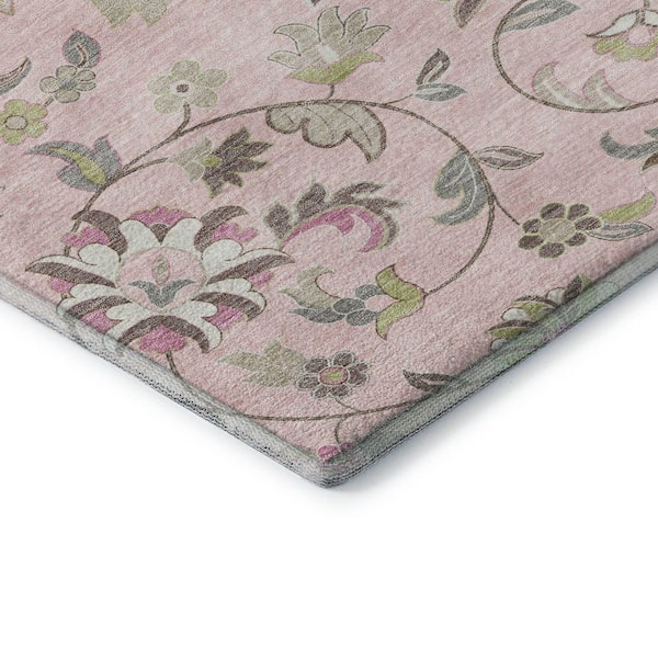 Mayfield Premium Machine Washable Abstract AMF1006 Pink 10 ft. x 14 ft. Area Rug