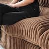 J&E Home 118 in. Brown Rabbit Plush Modular Sectional Sofa