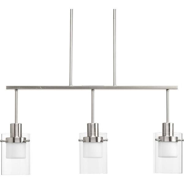 Progress Lighting Moderna Collection 9-Watt Brushed Nickel Integrated LED Chandelier with Glass Shade
