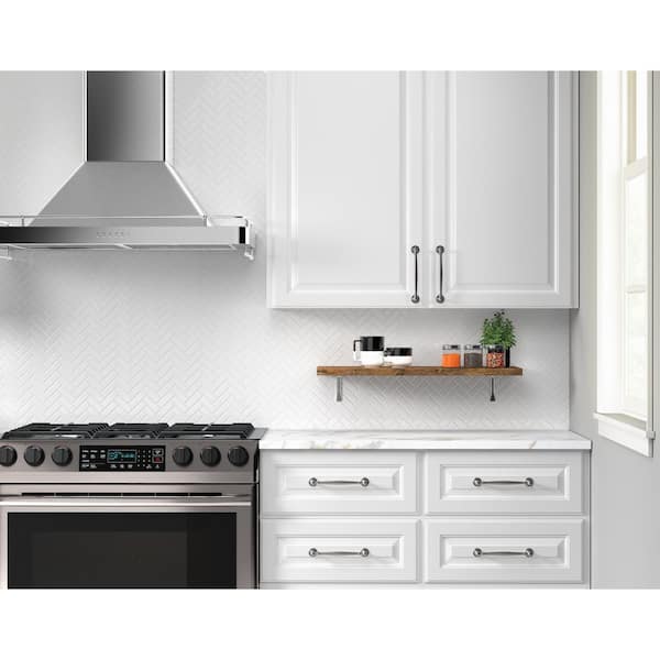 Restore Bright White Glossy 3 in. x 3 in. Glazed Ceramic Herringbone Mosaic Sample Tile