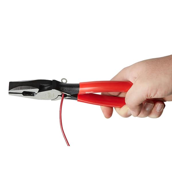 Milwaukee Leverage Red Lineman Pliers reamer klein side cutting crimper  pipe 9 826659215202