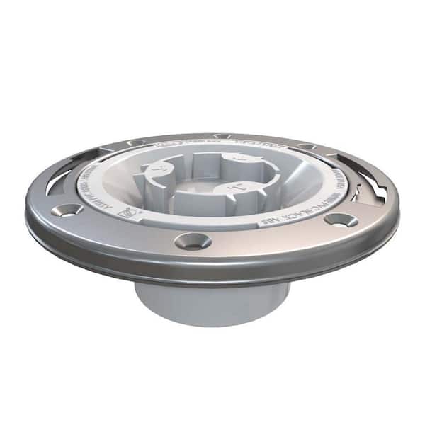Oatey Fast Set 3 in. PVC Hub Spigot Toilet Flange with Test Cap and Stainless Steel Ring