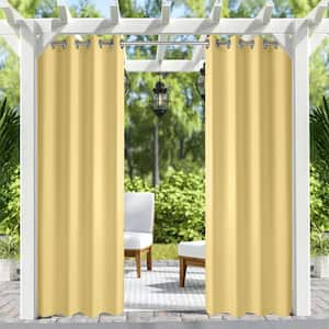 Buff Thermal Grommet Blackout Curtain for Patio Porch Gazebo Cabana - 50 in. W x 84 in. L