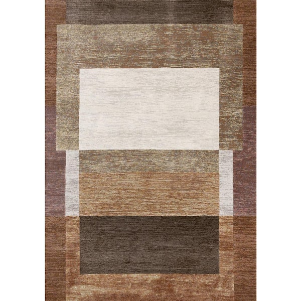 8 ft. x 11 ft. Brown And Beige Geometric Area Rug