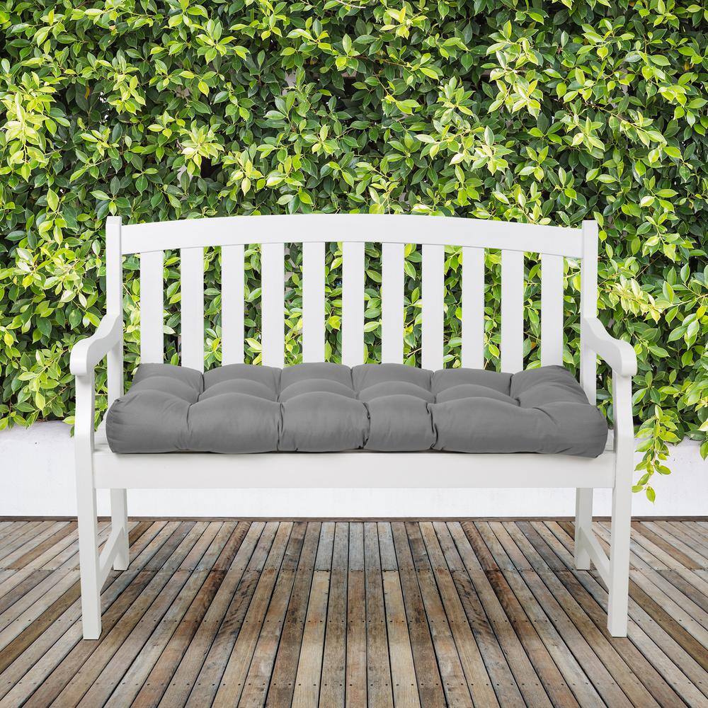 Moon Mist Gray Polyester Outdoor Bench Cushion, 54" Wide