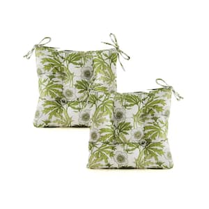 Outdoor Cushions Round Back Seat Cushions Set of 2 Wicker Tufted Pillows for Outdoor Furniture Floral Yellow