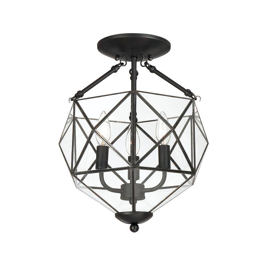 faceted flush mount light